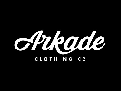 Arkade Clothing Co. arkade clothing ligature logo script