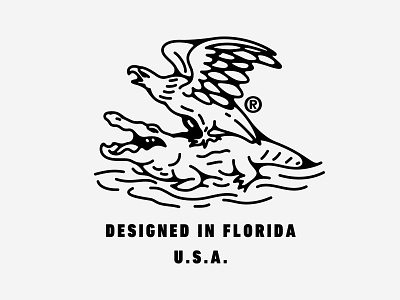 Designed in Florida, USA aligator america clothing eagle florida gator logo mark swamp usa