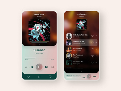 Music Player App - #Daily UI 009 app dailyui dailyui 009 dailyuichallenge mobile app mobile app design mobile design music music app music player ui ui design