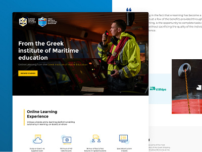 BCA Shipping Education | Online Courses Landing page college courses design eduction landing page maritime online shipping training ui ui design uidesign