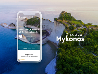 Discover Greece | A Travelling Guide for Greece 360 animation app application blog design design system island minimal tourism travel ui design vacations world