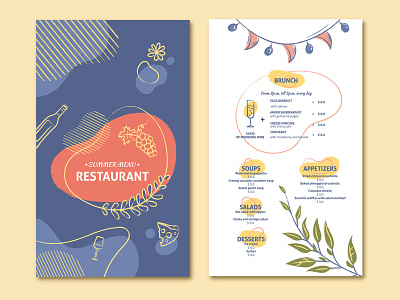 restaurant menu template adobe illustrator bar branding design digital art digital illustration illustration menu menu bar menu restaurant menu template restaurant summer summer menu template template design vector wine wine menu