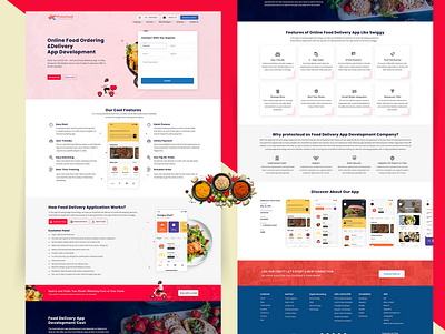 Online Food Delivery Ordering Landing Page Design design food and drink food app food delivery food delivery app food delivery application food design graphic design landing design ui ux web