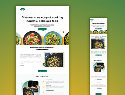 Landing Page Friszon Food Web UI design food graphic design logo resturant typography ui ui design web ui website design