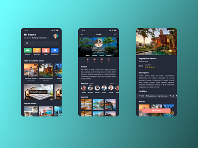 Hotel booking App UI with traveling package app app ui branding design graphic design hotel logo online hotel travell typography ui ui design