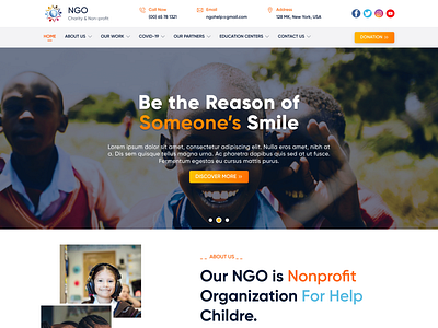 NGO Charity and Non-profit Web UI branding charity design figma graphic design logo non profit photoshop typography ui ui design web design web ui