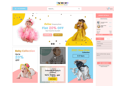 Style Store Web UI for Baby cloths collections baby branding children clothes design ecommerce figma graphic design logo photoshop ui ui design web design web ui