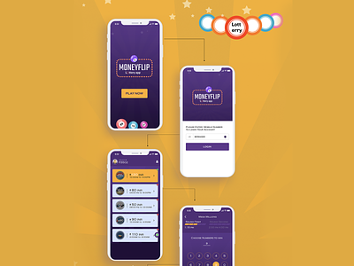 lottery app ui animation app branding design ui ux vector