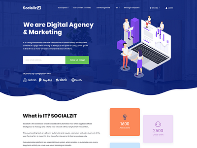 Web Template for Socializ Digital Marketing Agency branding design illustration web webdesig webtemplate