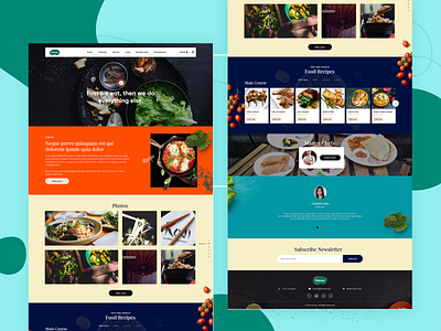 Food Recipes Website Templates UI Design food recipe landing page design ui ui design ux ux design uxdesign