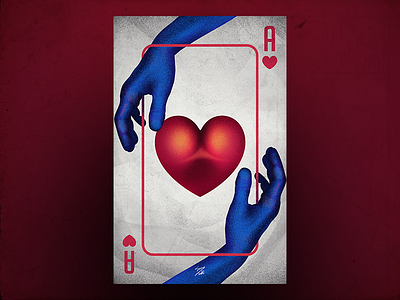 Ass playing card ace ass blue butt card heart illustration palette pink playing poster sexuality
