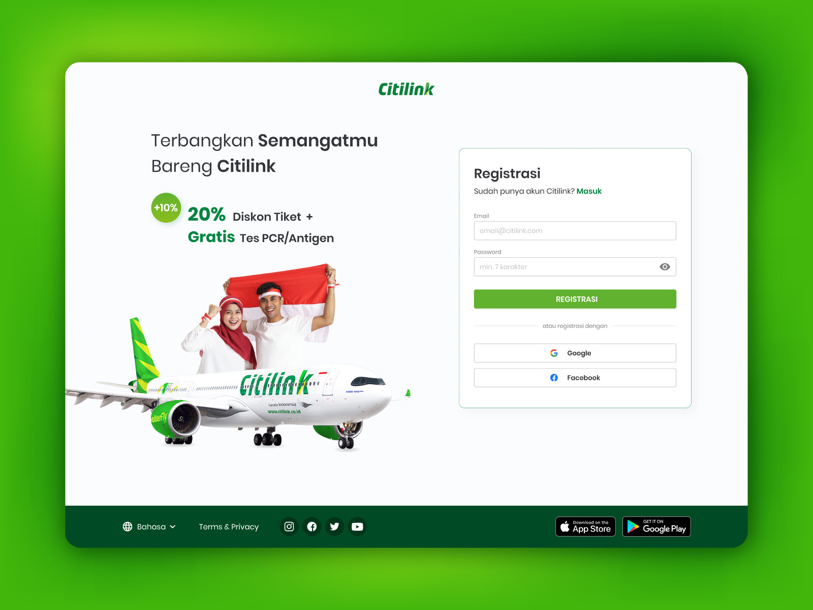 Citilink Website Registration by Denifia Nugroho on Dribbble