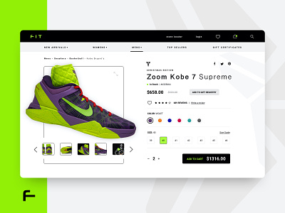 Sneakers store product page clean functional interface minimalistic product page sneakers sports store ui ux