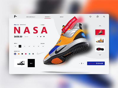 NASA sneakers product page cover fitness flight nasa online sneaker space sports store uxui