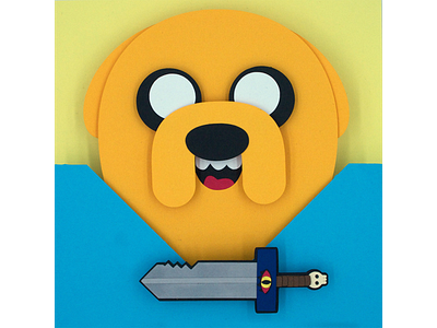 Jake adventure time cartoon network finn paper art