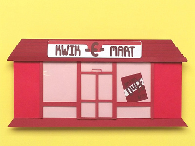 Kwik E Mart paper art simpsons