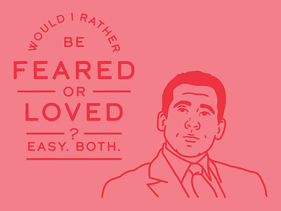 Would I rather be feared or loved? card illustration michael scott procreate app quote the office type valentine