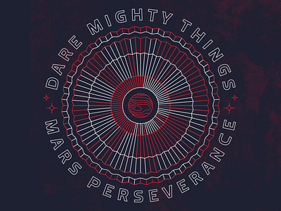 DARE MIGHTY THINGS - Mars Perseverance illustration mars mars rover nasa perseverance planets space typography