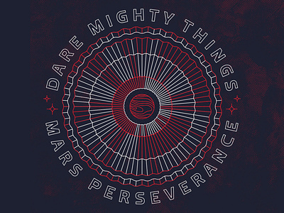 DARE MIGHTY THINGS - Mars Perseverance illustration mars mars rover nasa perseverance planets space typography