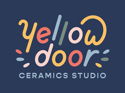 Yellow Door Ceramics Studio artist branding colorful custom type design identity illustration local logo type type design typography vector