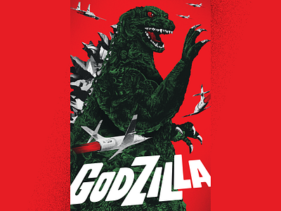 Godzilla collage godzilla movie poster poster typography