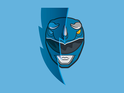 Blue Ranger Helmet blue illustration illustrator lightning power rangers tv