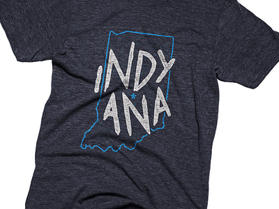 INDYANA T-shirt 2 color cotton bureau hometown illustrator indiana indianapolis indy simple state t shirt typography usa