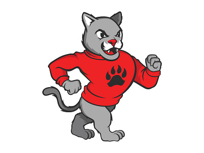 Vintage Mascot Inspired KVHS Kougar animal cougar high school identity illustration illustrator mascot