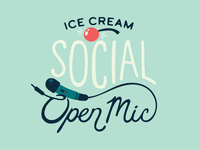 Unused Ice Cream Social Open Mic Logo comedy ice cream identity illustration logo open mic