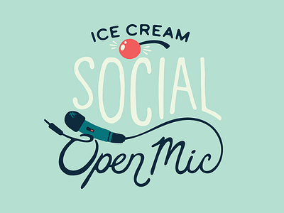 Unused Ice Cream Social Open Mic Logo