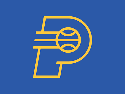 Simplified Pacers Logo basketball blue branding identity illustrator indiana logo nba pacers simple sports branding sports logos