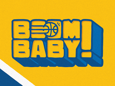 Boom Baby 3 points basketball blue custom indiana nba pacers slick leonard type type design typography yellow
