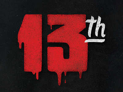 Thirteen 13 black friday the 13th numbers red type type design typography white