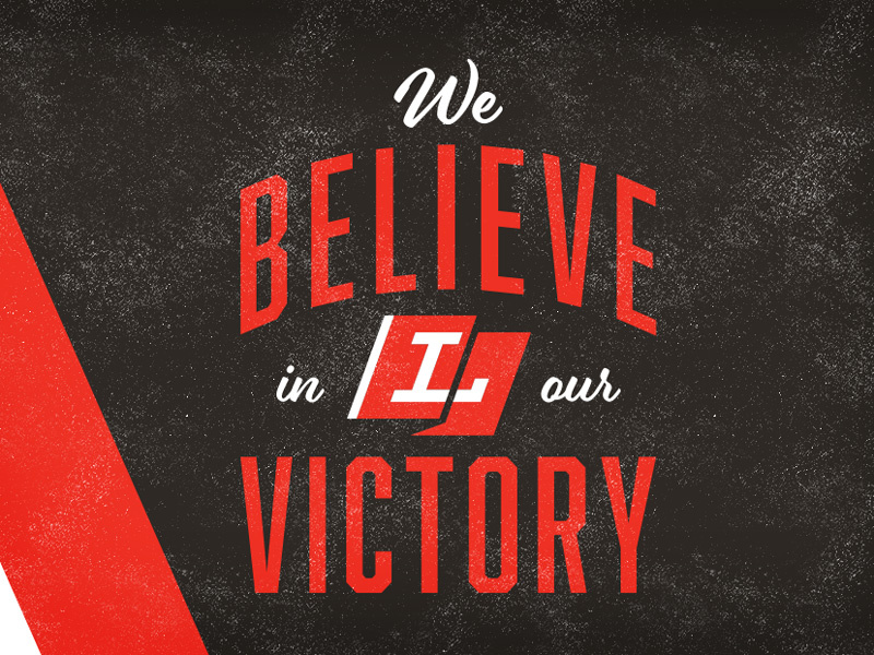 We Believe in our Victory flag type lodge lodge design indianapolis local typography design