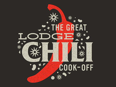 The Great Lodge Chili Cookoff adobe chili chili cook off cook off illustration design illustrator indy local lodge pepper type typography