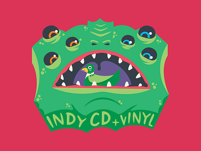 Indy CD & Vinyl Sticker - Broad Ripple Village illustration illustration design illustrator indiana indianapolis local monster sticker