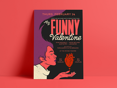 My Funny Valentine Show Poster comedy illustration poster procreate typography valentine