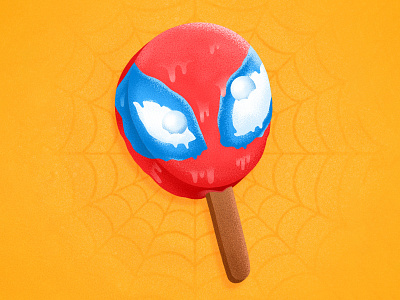 Spidey Pop! design drawing food food illustration ice pop icecream illustration procreate spider man spider web spiderman spidey summer treat web