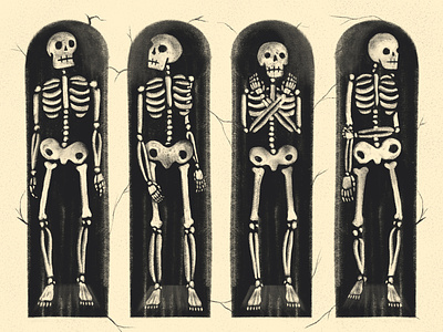 Catacombs #mabsdrawlloweenclub bones halloween horror horror art illustration illustrator procreate skeleton skull skull and crossbones