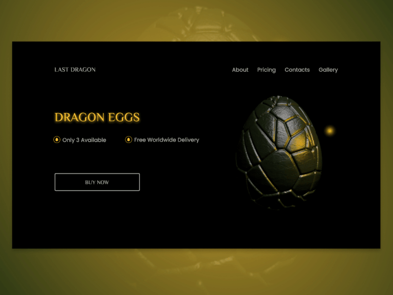 Daily UI #003 • Landing Page daily 100 challenge daily ui dailyui dailyui003 design dragon eggs landingpage uidesign web