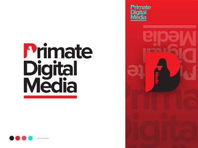 Primate Digital Media branding design icon logo vector