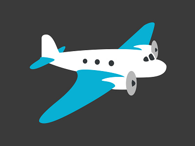 DC-3 aeroplane airplane flat illustration vector