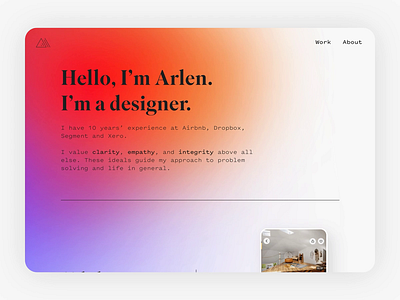 Portfolio Site animation design gradient minimal portfolio site ui website