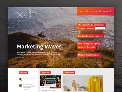 XO Magazine content fluid magazine photographic ui web website