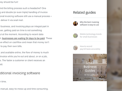 Sidebar content guides sidebar small business