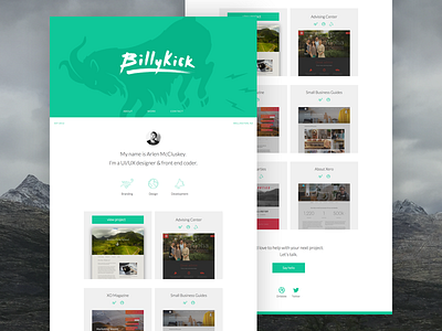 Billykick agency branding clean flat light minimal portfolio tech web website