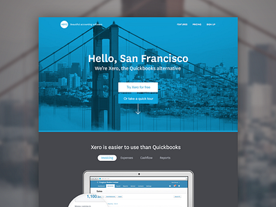 Hello, SF :) clean company corporate landing page light minimal photographic startup tech web website