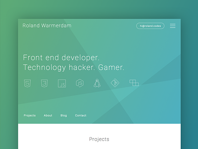 Roland Wamerdam animated clean flat light minimal portfolio tech web web developer website