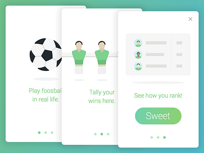 Intro Cards app design setup swipe ui ux