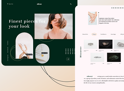 Jewellery store branding design graphic design icon landingscreen ui vector webpagedesign websitedesign